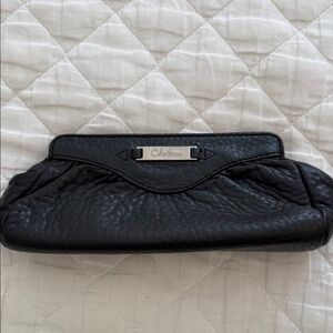 Black Leather Clutch Bag